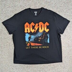 AC/DC Let There Be Rock T-Shirt Mens 3XB Black Hybrid Apparel Band Tee 2024